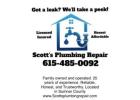 Got a leak? We’ll take a peek! Call Scott’s Plumbing Repair today!