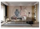 Muted Tones Floral Leaf Wallpaper
