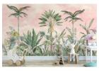 Charming Watercolour Pink Tropical Wallpaper – Perfect for Any Room!