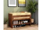Russet Premium Solid Wood Shoe Rack – Smart Drawer Storage & Timeless Craftsmanship