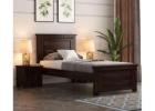 Adolph Single Bed Without Storage (Walnut Finish) – Sleek and Sophisticated Simplicity