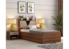 Evaline Single Bed With Box Storage (Exotic Teak Finish) – Timeless Functionality and Organic Charm