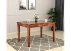 Mcbeth Compact 4 Seater Dining Table in Honey Finish