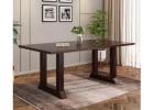 Rusler 6 Seater Dining Table in Walnut Finish