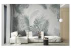 Tropical Vibes with Wild Green Gray Leaves Peel and Stick Décor