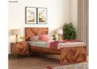 Jett Single Bed Without Storage (Honey Finish) – Sleek & Sunny