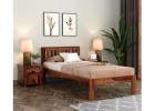 Venus Non Storage Single Size Bed (Honey Finish) | Warm & Inviting Bed Frame