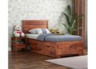Gary Single Bed With Storage (Honey Finish) | Practical & Charming