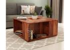 Lynet Sheesham Wood Coffee Table with Center Storage