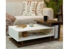 Jevon: Engineered Wood Dual-Tone Coffee & Centre Table (Columbian Walnut/White Finish)