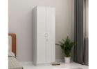 Lillian 2-Door Frosty White Wardrobe with Shelves