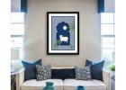 Aksha Pichwai Traditional Cow Art Print in Black Frame
