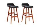 Artiss 2x Bar Stools Wooden Black – Stylish Outdoor Seating