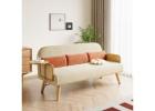 Modern Rattan Sofa Cum Bed 3-Seater for Living Room | Woodensure