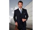 Dark blue 3 piece suit wedding