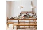 Premium Solid Acacia Wood Dining Table for Family Dining