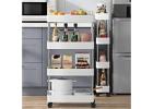 Slim 4-Tier Storage Cart Trolley for Kitchen & Laundry Spaces